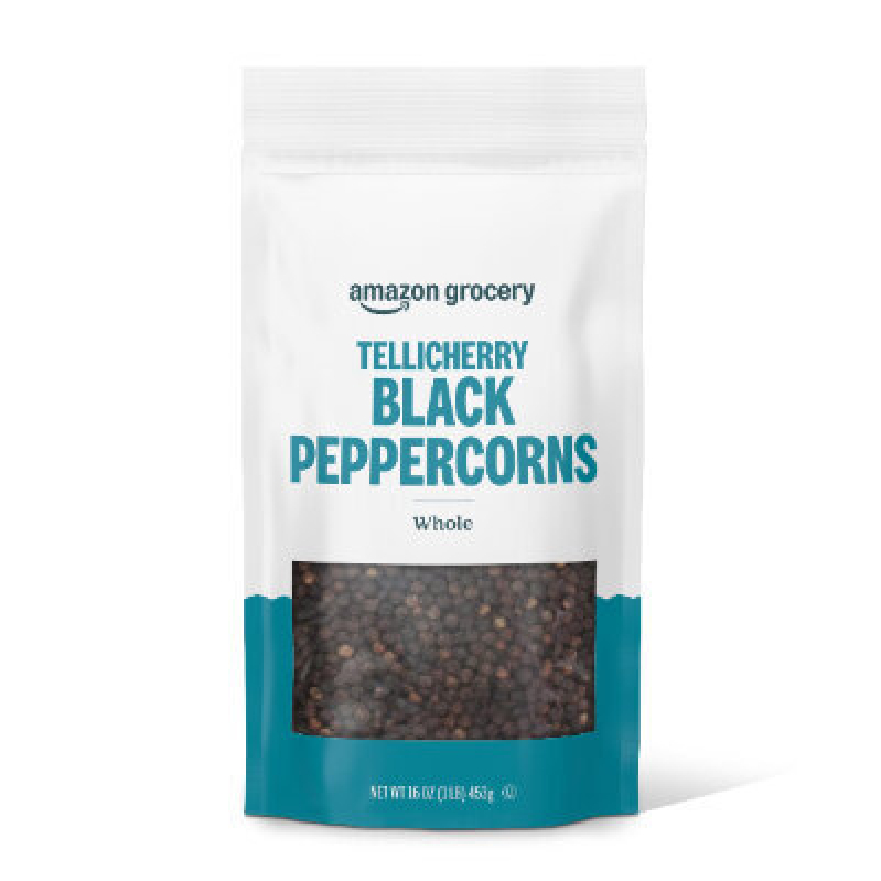 Amazon Grocery Tellicherry Black Peppercorns - Premium Quality, 16oz