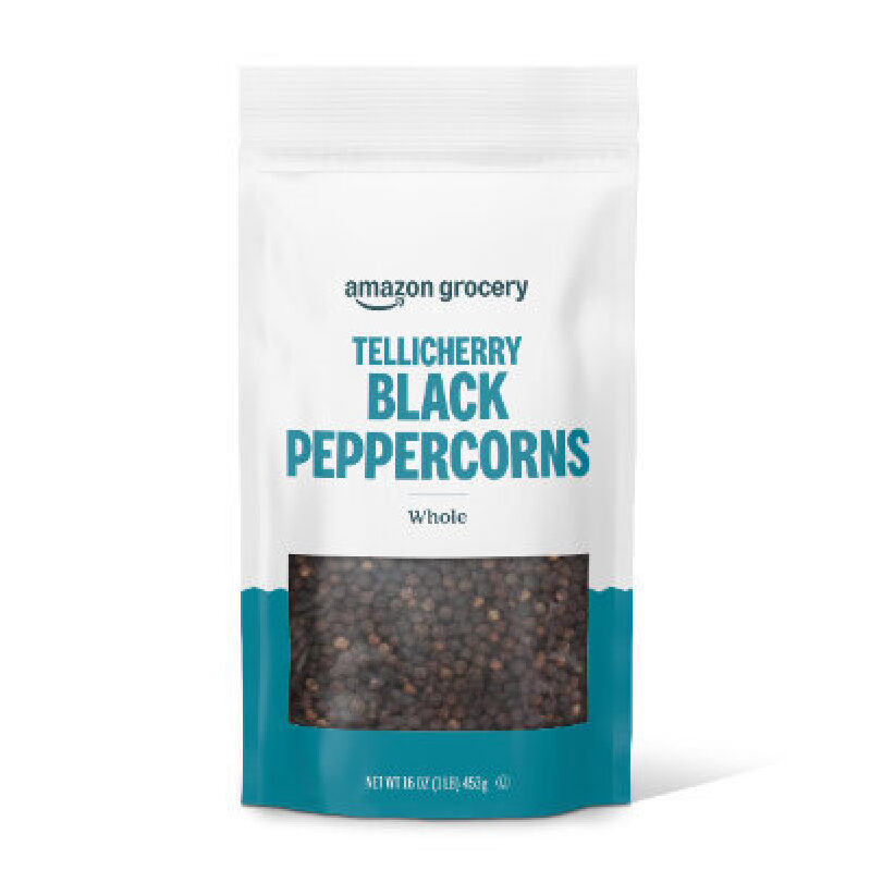 Amazon Grocery Tellicherry Black Peppercorns - Premium Quality, 16oz