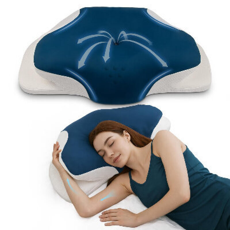 LuxeSpine Dual-Height Memory Foam Neck Pillow