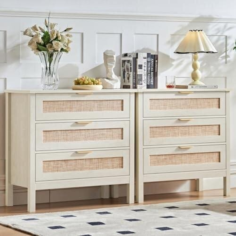 Affordable Three-Drawer Nightstand Set - Great Value