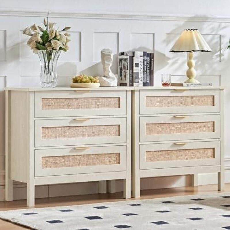 Affordable Three-Drawer Nightstand Set - Great Value