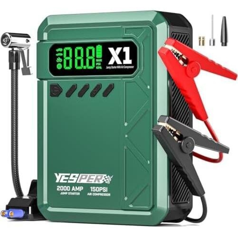 YESPER 2000A Jump Starter with Air Compressor - 50% Discount