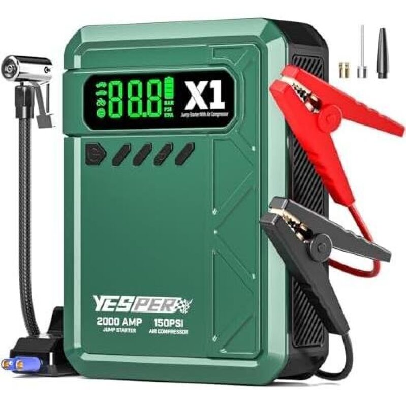 YESPER 2000A Jump Starter with Air Compressor - 50% Discount