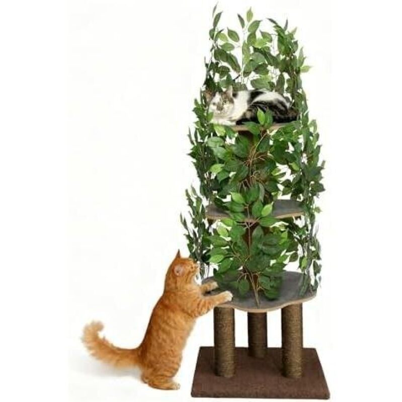 Multi-Level Cat Tree with Leaves - 50% Discount