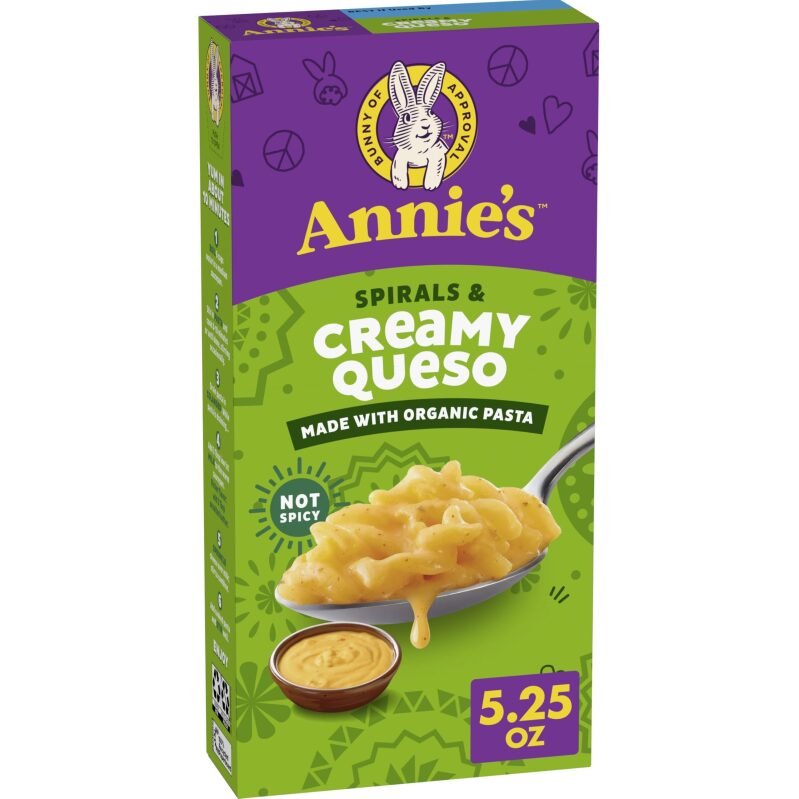 Annie's Spirals & Creamy Queso Organic Pasta - Quick & Healthy Snack