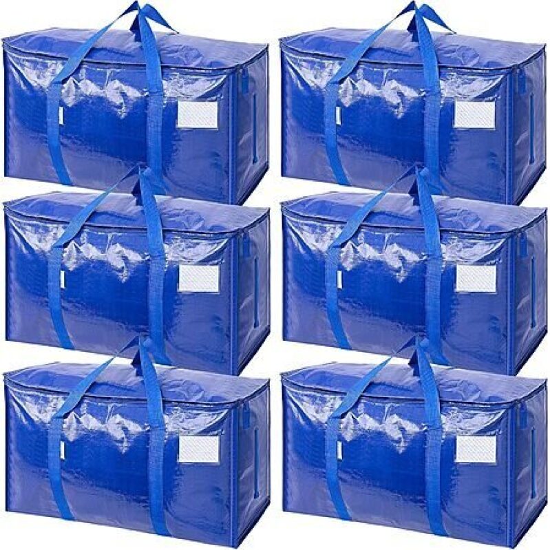 Prime Members: 6-Pack 24 Gallon Heavy-Duty Moving Bags w/ Zippers & Handles