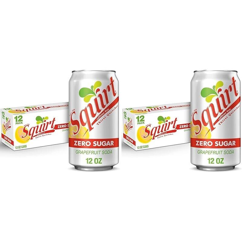 24-Pack Squirt Zero Sugar Grapefruit Soda 12oz Cans