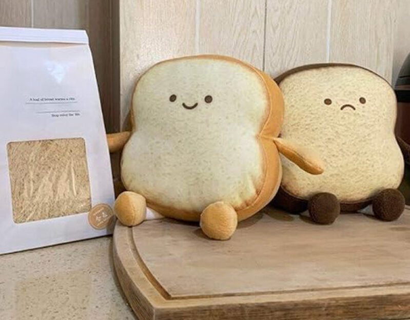 Cute Toast Pillow - Ideal for Home Decor and Relaxation