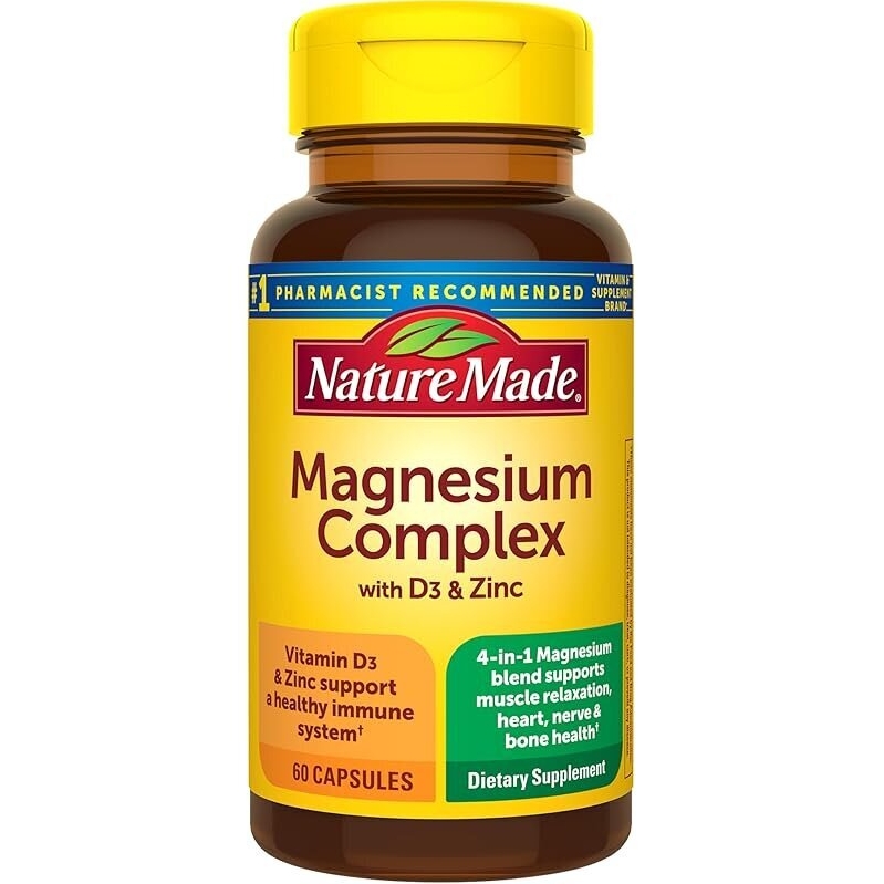Nature Made Magnesium Complex with Vitamin D & Zinc - 60 Capsules