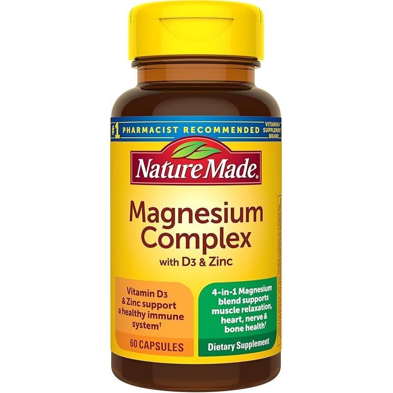 Nature Made Magnesium Complex with Vitamin D & Zinc - 60 Capsules
