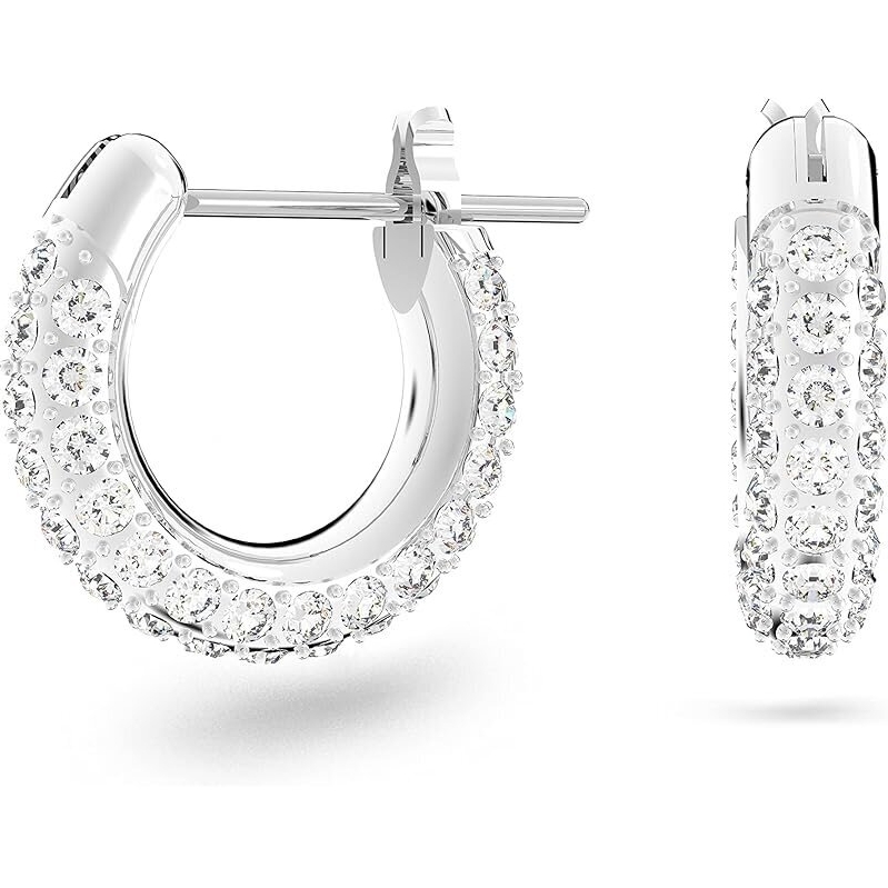 Swarovski Stone Crystal Pierced Hoop Earrings: Elevate Your Style