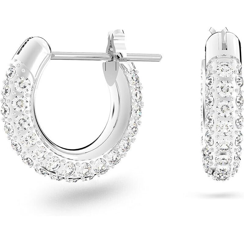 Swarovski Stone Crystal Pierced Hoop Earrings: Elevate Your Style