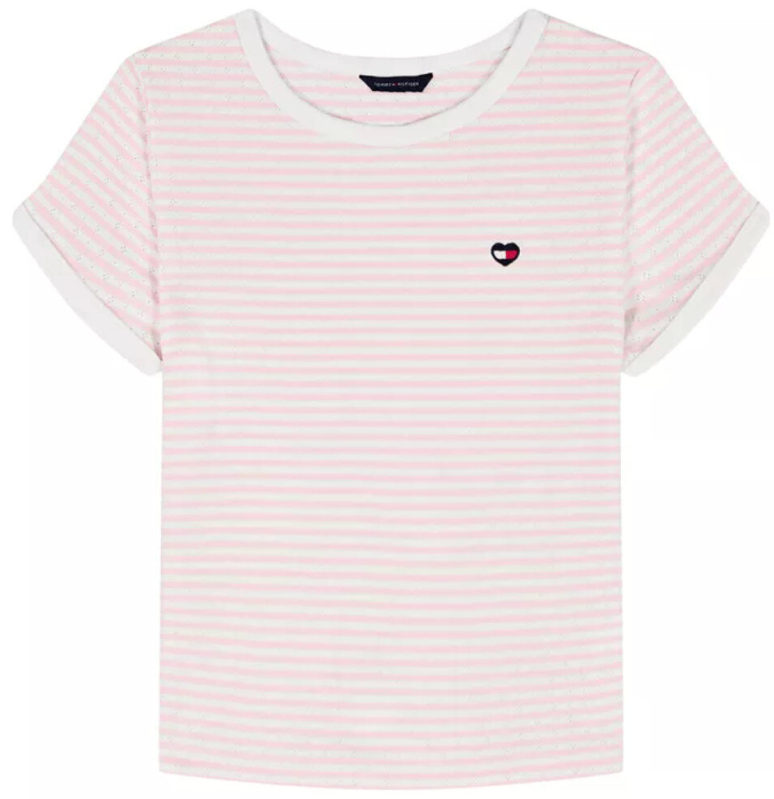 Tommy Hilfiger Girls' Striped Ribbed Short-Sleeve Top - Sweet Style