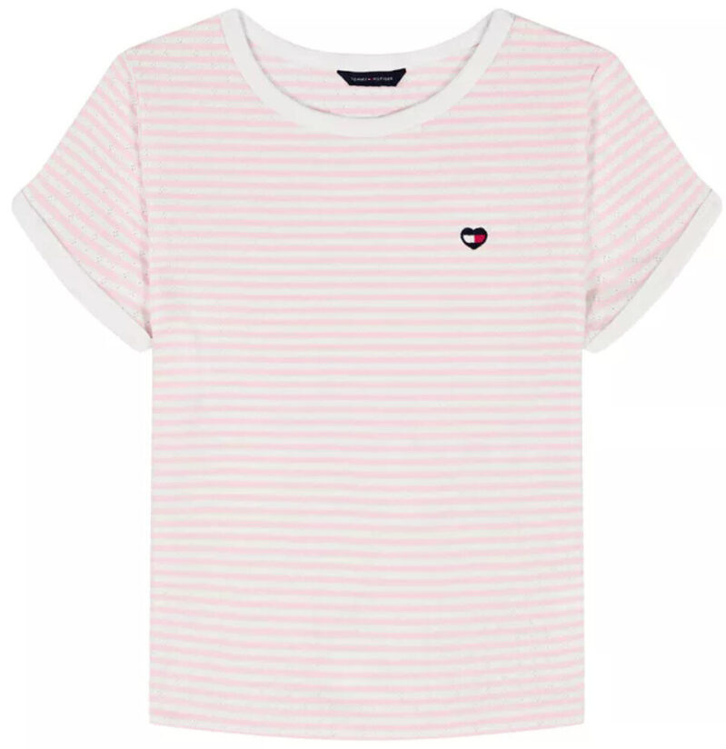 Tommy Hilfiger Girls' Striped Ribbed Short-Sleeve Top - Sweet Style