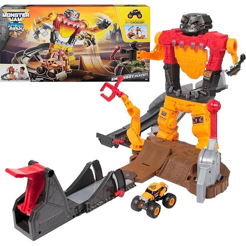 Monster Jam Smash & Bash SmashBot Playset with Launcher