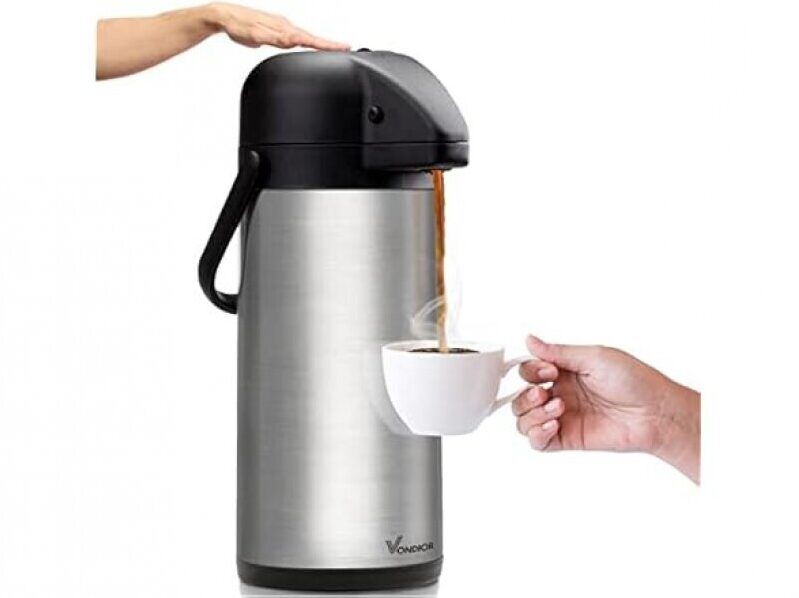 Vonior Airpot Coffee Dispenser with Pump - Insulated Stainless Steel Carafe