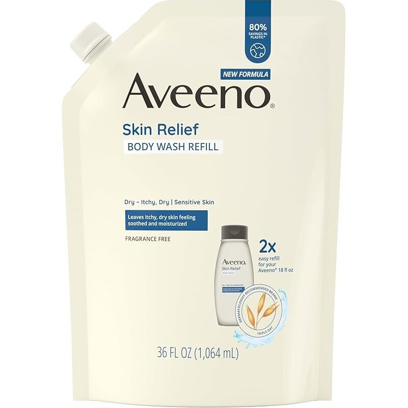 Aveeno Skin Relief Body Wash Refill - Soothe Dry, Sensitive Skin