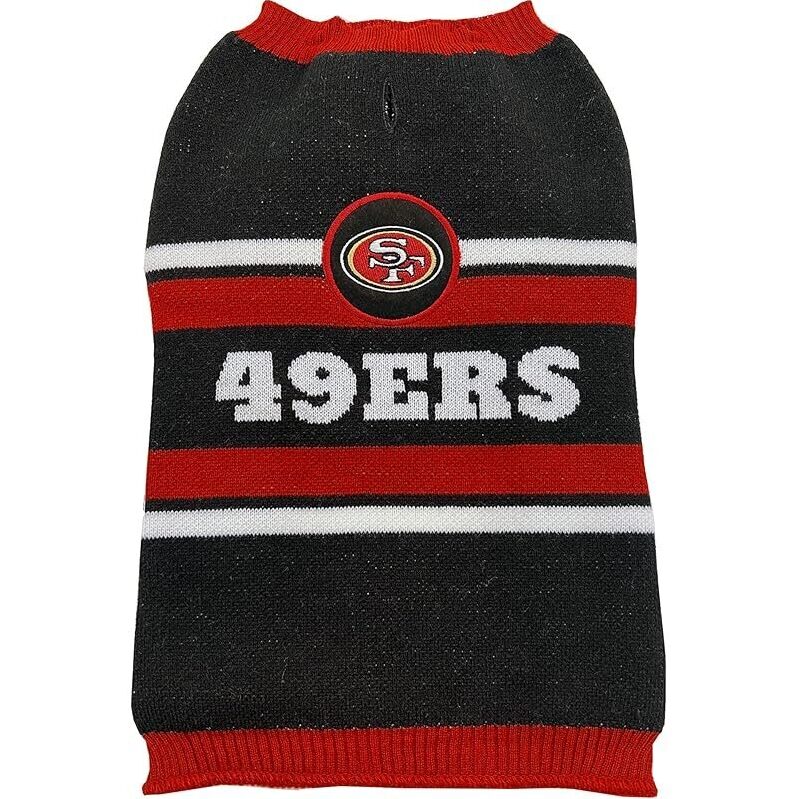 NFL San Francisco 49ers Dog Sweater - Warm, Cozy Pet Apparel