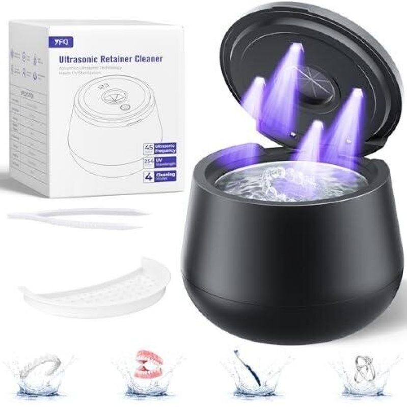 TECKNET 45kHz Ultrasonic Retainer Cleaner - 200ML, 4 Modes, 75% OFF