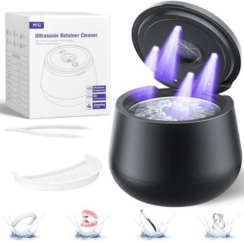 TECKNET 45kHz Ultrasonic Retainer Cleaner - 200ML, 4 Modes, 75% OFF