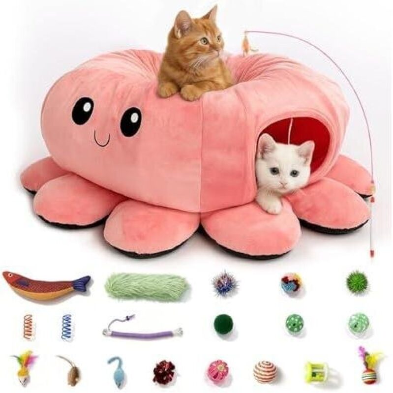 Premium Cat Tunnel Bed with 20 Toys - 34% OFF