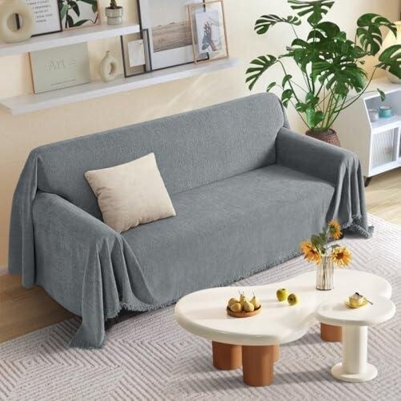 Affordable 3-Armchair Sofa Cover with Pet-Friendly Tassels - 50% Off