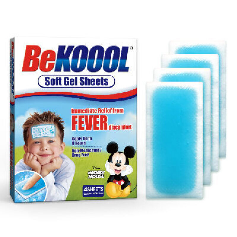 BeKool Soft Gel Sheets for Fever Relief - Safe and Effective Cooling