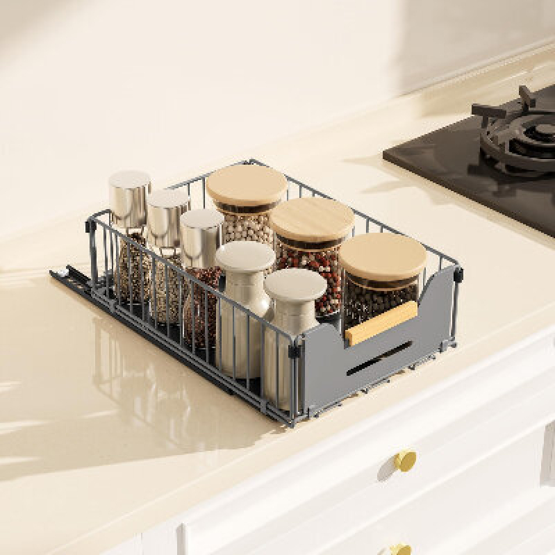 Efficient Kitchen Organization with GAOKASE Pull-Out Spice Rack