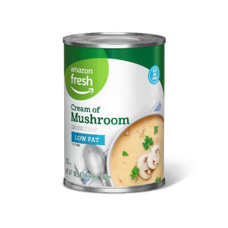 Amazon Fresh Cream of Mushroom Soup - Low Fat, 10.5 oz