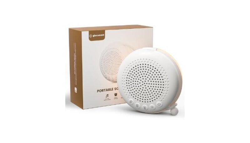 Glocusent 3-in-1 Portable Baby Sound Machine for Sleep, White Noise Machine with Night Light & Bluetooth Speaker