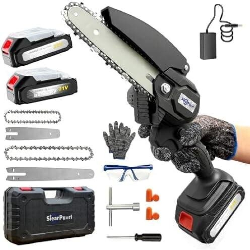 Mini Cordless Electric Chainsaw 4&6 Inch with Battery - 60% OFF
