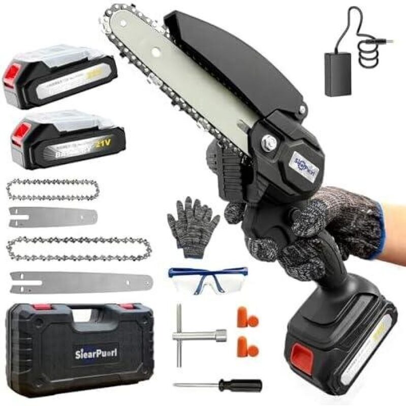 Mini Cordless Electric Chainsaw 4&6 Inch with Battery - 60% OFF