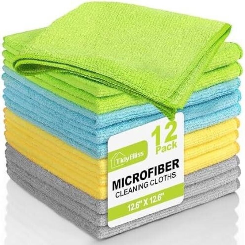 12-Pack Microfiber Cleaning Cloths - 50% Discount