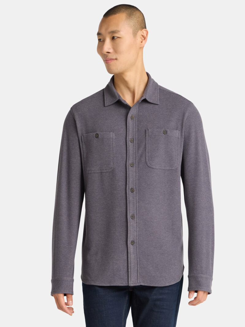 George Men's Brushed Knit Button Down Shirt - Ultimate Comfort
