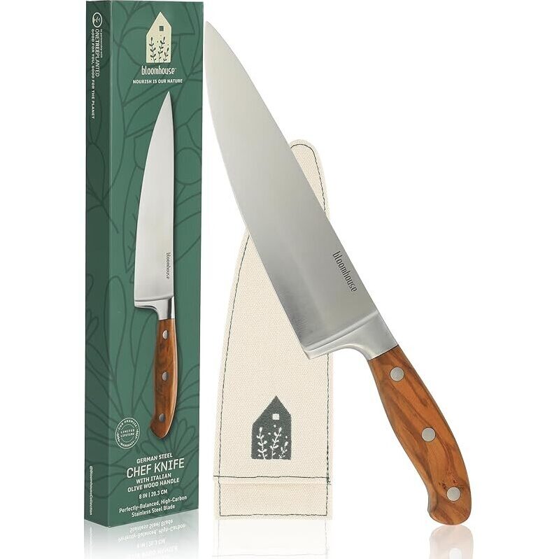 Bloomhouse 8-Inch German Stainless Steel Blade Chef Knife - Premium Kitchen Essential