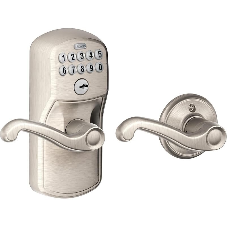 Schlage Plymouth Keypad Lock with Auto-Lock - Satin Nickel