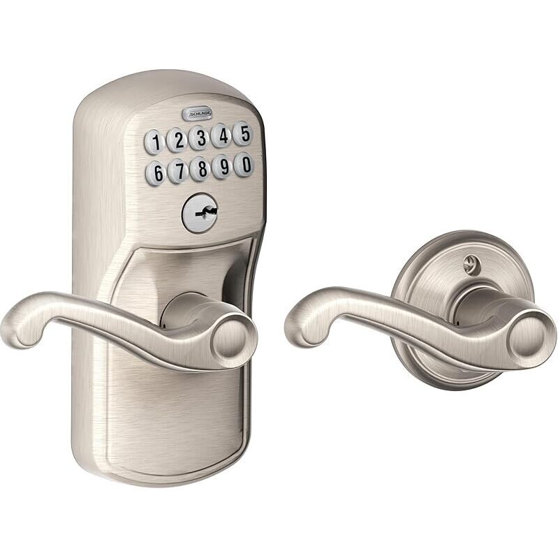 Schlage Plymouth Keypad Lock with Auto-Lock - Satin Nickel