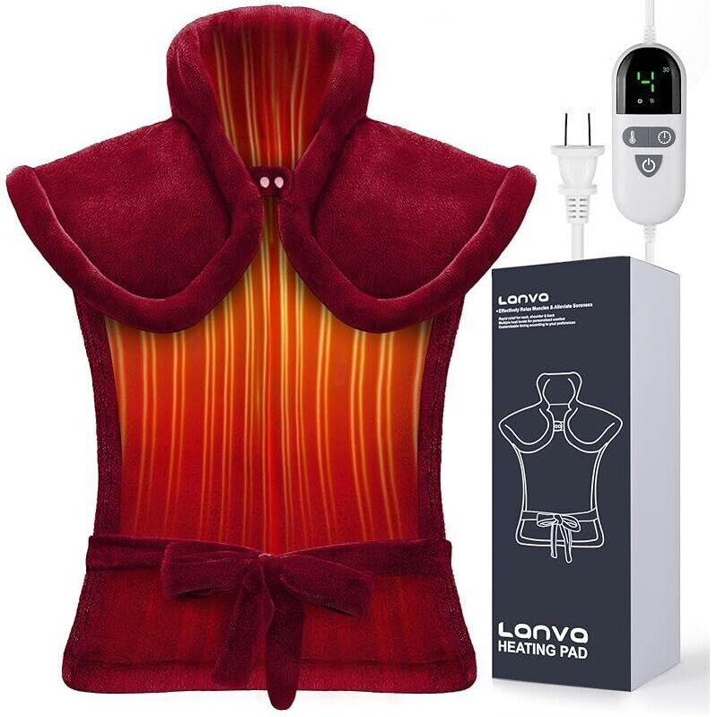 LONVO Heating Pad for Back Pain Relief - Advanced Safety Features