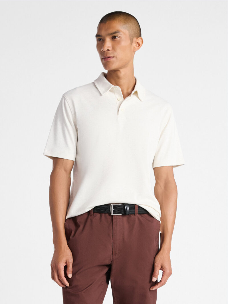 Free Assembly Men's Cotton Polo Shirt with Short Sleeves - Breathable, Durable, and Machine Washable