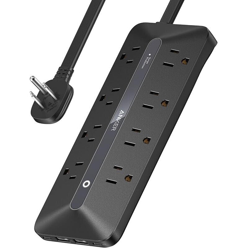 Anker Flat Plug 12-in-1 USB-C Power Strip with Multiple Outlets, 5ft - Ultimate Charging Solution