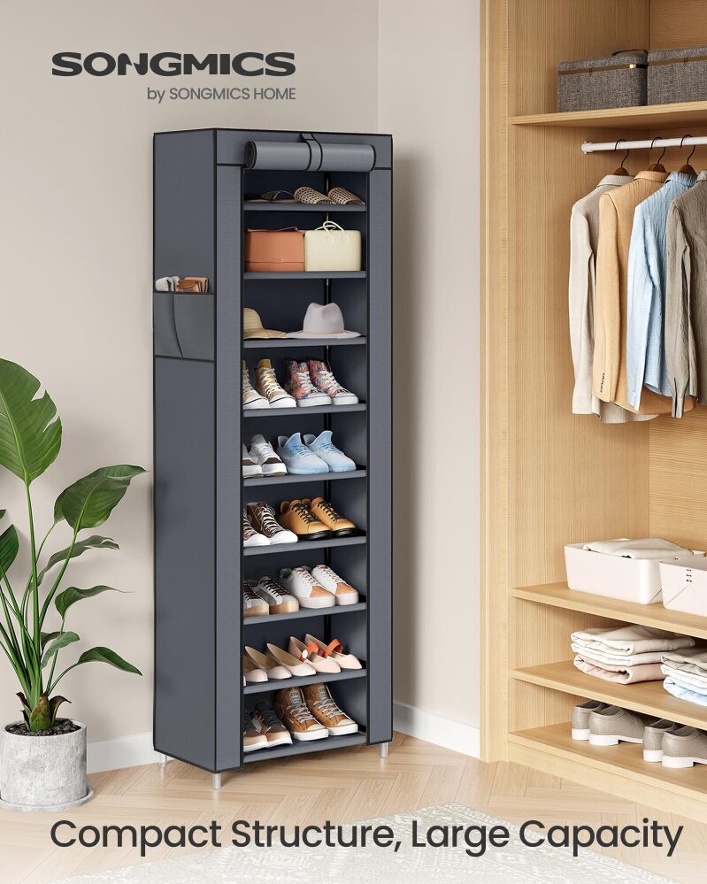 SONGMICS 10-Tier Shoe Rack: Maximize Storage with Style