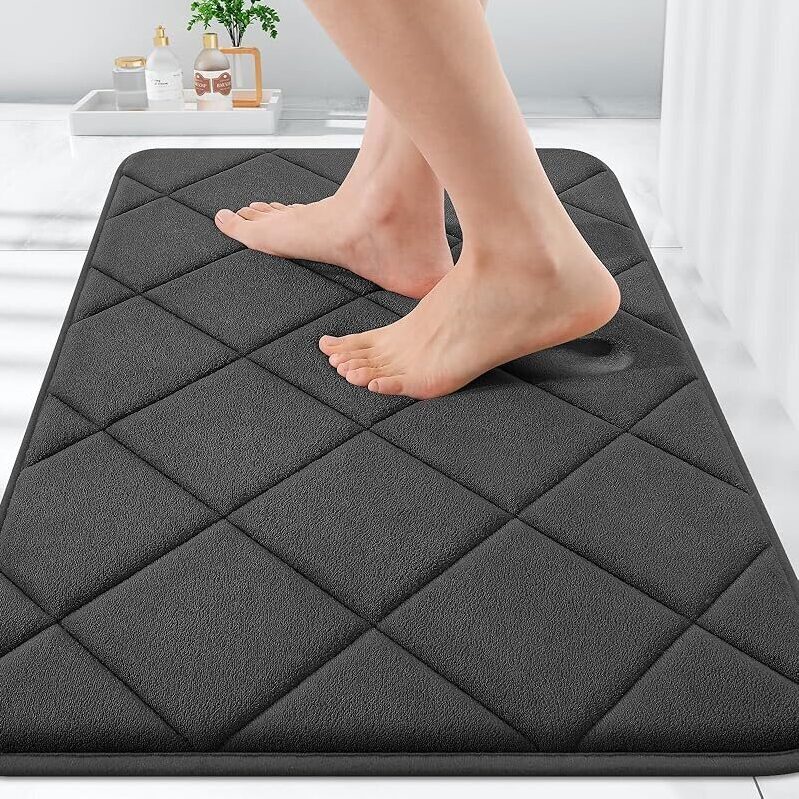 Elegant Diamond Design Memory Foam Bath Mat