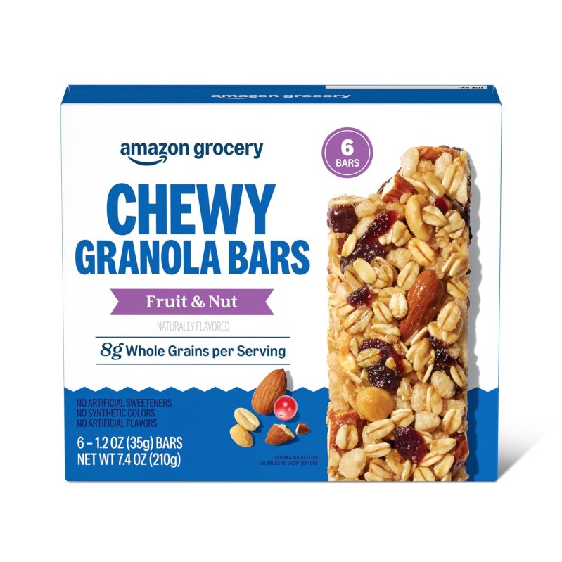 6ct Amazon Grocery Fruit & Nut Chewy Granola Bars - 7.4oz