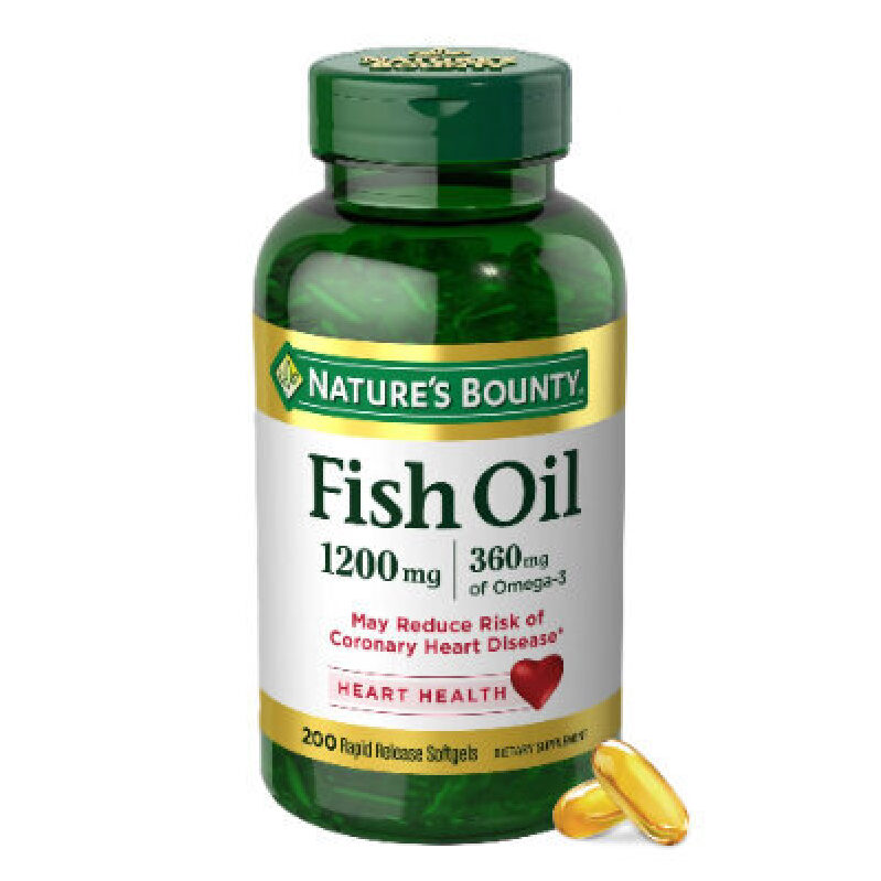 Fish Oil Omega 3 Softgels - 200 Count for Heart Health