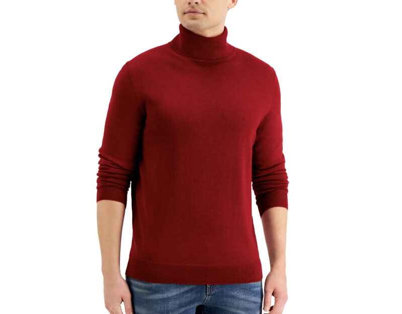 Elevate Your Wardrobe with Club Room's Premium Men's Wool Blend Turtleneck Sweater