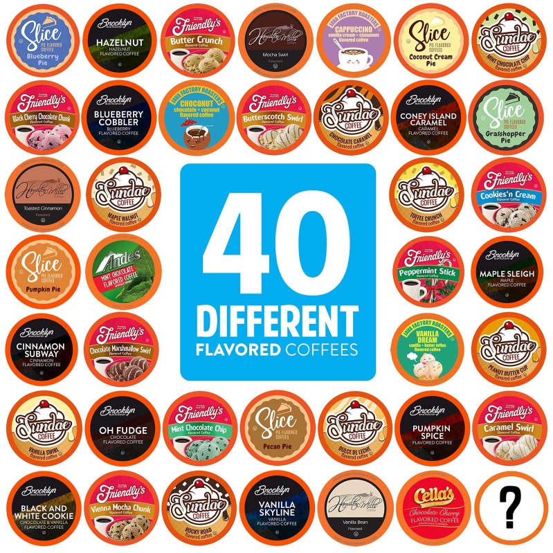 40ct Two Rivers Coffee Flavored Coffee Pods Assorted Variety Pack