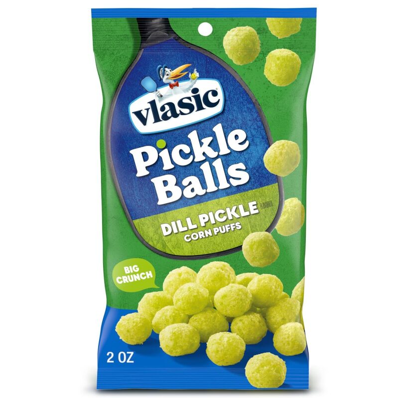 Vlasic Pickle Balls Dill Pickle Flavored Corn Puffs - Crunchy Snack Delight