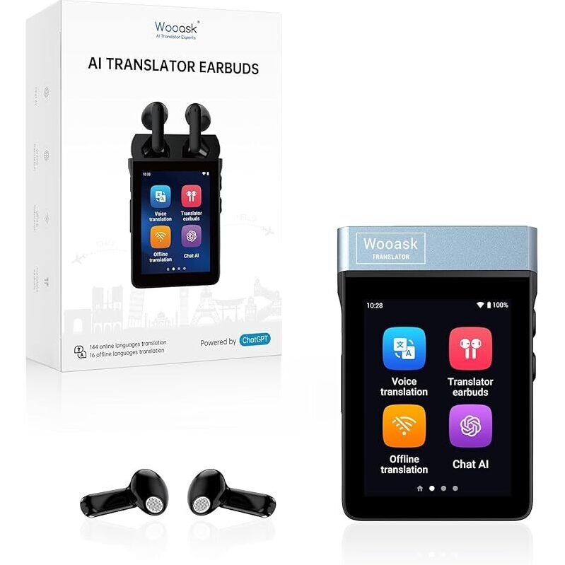Wooask A9 Translation Earbuds - 144 Languages with AI Chat