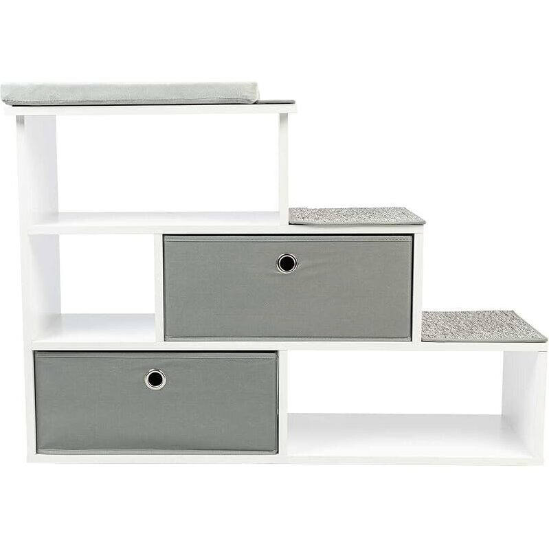 Pet Step Window Perch Bookshelf with Storage Baskets - 28-in