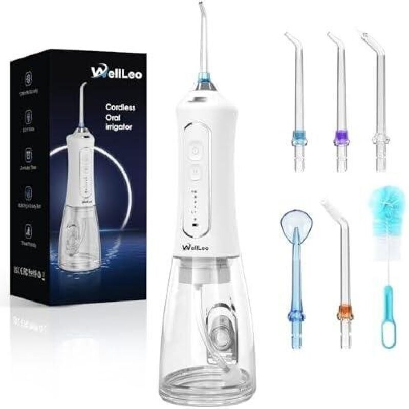 WellLeo Cordless Oral Irrigator with 300ML Capacity - 65% Discount